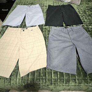 Hurley Men's Flat Front Shorts - Black, Grey, Light Grey, Cream,